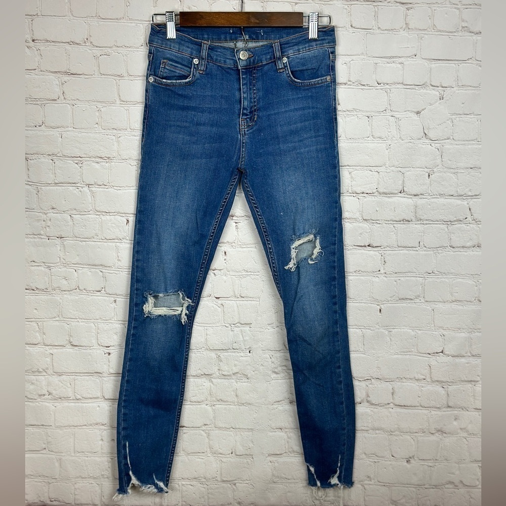 Free People Skinny Jeans Women Size 25 Stretch Blue Pants Ladies